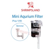 [SHRIMPSLAND] Aquarium External Mini Hang On HOB Filter MB-400 USB Plug