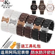 Applicable Binger|Armani AR5890|5891|5906|5905 Watch Strap 23mm Rubber Coated Steel Men Women Bracel