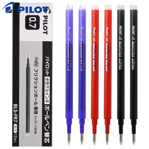 12Pcs Japan PILOT Frixion Refill BLS-FR7 0.7mm Erasable Suitable for LFBK-23EF and LFB-20EF Gel Pen 