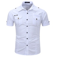 Áo Sơmi nam áo sơmi cộc tay 2 túi trước ngực đơn giản thanh lịch không thể thiếu trong tủ đồ nam giớ