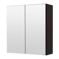 60X IKEA LILLANGEN MIRROR CABINET WITH  2 DOORS  BLACK-BROWN