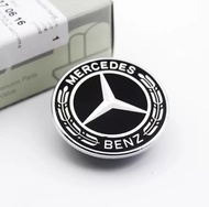 โลโก้ ดาวจม สีดำ ติด เบนซ์ ติดกระโปรงหน้า 57MM Black Star Flat Hood Bonnet Emblem Badge For Mercedes-Benz W204 W205 W211