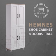 💖🔥[KCL] Hemnes 4 Doors Tall Shoe Cabinet / 8 Layers / White / Scandinavian / Almari Kasut 4 Pintu Tinggi / Warna Putih