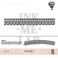 INKMELAB - MAORI Fruit Ink Temporary Tattoo ARMBAND 30X9 cm - Semi-Permanent Temporary Tattoo Lasts 