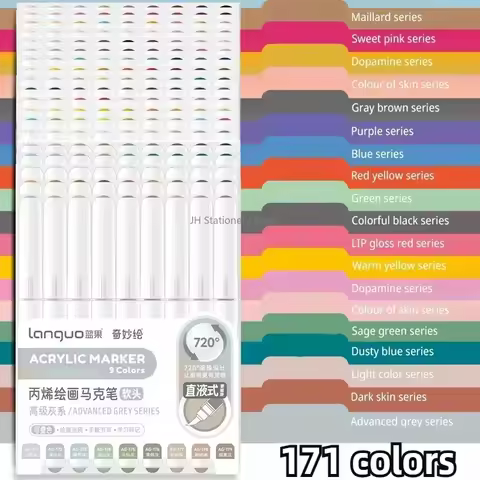 LANGUO 207/4 Colors 0.5/1.0mm Gel Pen Acrylic Markers Large Capacity Glitter Writing Pen Office Scho