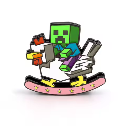 Pixel Chicken Jockey Refrigerator Magnet Creative Rocking Horse Shaped Magnetic Tile Home Refrigerat