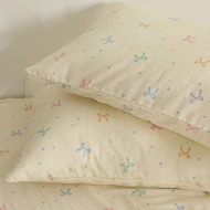 sarung bantal Gadis busur kecil kain kasa berlapis dua segar sarung bantal kapas 48x74cm sarung bant