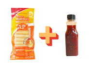 สโมคกี้ไก่ซุปเปอร์วัน ตราA&P 1kg. 28 ชิ้น ไส้กรอกไก่รมควันหนังกรอบ  (พร้อมน้ำจิ้ม)  /แพ็คใส่เจลเย็น