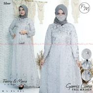 GAMIS TULLE BUSUI / GAMIS LUNA DESIGN 1 / FREE MASKER/ Dress gamis luna/Gamis muslim/Gamis syari/Gam