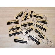 keychain custom nama/ wood keychain / laser engraved keychain/custom nama