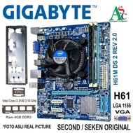 Paket Mobo Gigabyte Core i3 Ram 4gb Fan Intel Backpanel