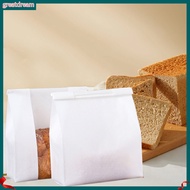 greatdream|  Freshness Preserving Bread Bags Clear Window Bread Bags 50pcs Food-grade Kraft Paper Bread Bags with Window for Bakery Packaging Durable Toast Bag for Fresh Bread Stor