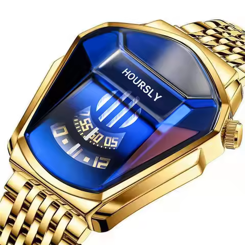 Luxury Hoursly Brand Trend Cool Men's Wrist Watch Stainless Steel Technology Fashion Quartz Watch Fo
