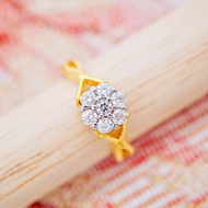 [ 📌พร้อมส่ง ] แหวนเพชรแท้ 💎 เพชรเบลเยี่ยมคัต น้ำ100  ทองคำแท้9K (ทอง37.5%) [9KPRB123]