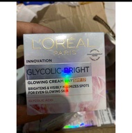 [ Promo ] LOreal Paris Glycolic Bright Glowing Cream Day SPF17 | 15ml Brightening Krim Siang Loreal 