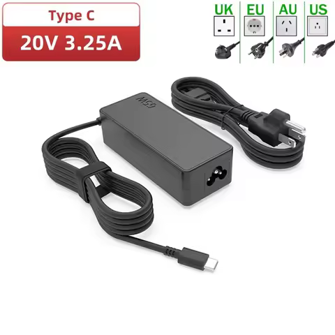 NEW 20v3.25a 65w Type-c Power Adapter Laptop Charger for Lenovo Thinkpad X1 Carbon X270 X280 T580 P5