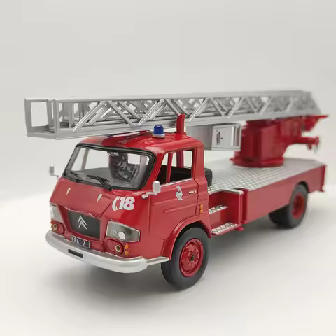 Diecast 1/43 Citroen Fire Engine Alloy Simulation Fire Engine Car Model Collectible Gift Souvenir Di