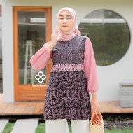 Blouse batik wanita pink kombinasi (batik busui)