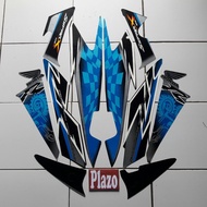 stiker striping body motor Supra X 125 2008 Biru