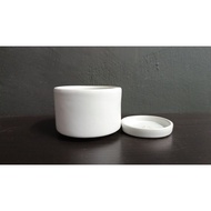 White Ceramic Pot and Saucer - Repotting, Ceramic Pot