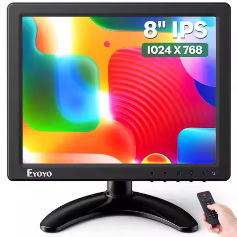 Eyoyo 8-inch 1024*768 Small Desktop Monitor CCTV Cameras Security Monitor Wall-mounted LCD Display w