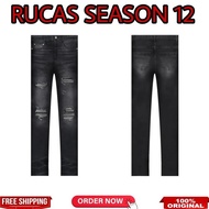 Rucas Season 12 Dark Grey Caviar Leather Jeans