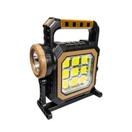 🔦 HS-8030 Dual-Light Emergency Flashlight – Solar & USB Rechargeable with 2400mAh Battery