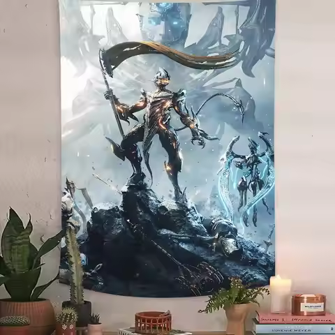Cool Fashion Warframe Gaming Tapestry Decoration Bedroom Dormitory Background Cloth Holiday Home Par