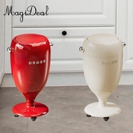 MagiDeal Trash Can Garbage Can with Universal Wheels Movable Dustbin Tall Wastebasket