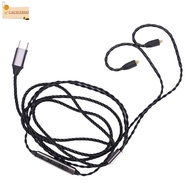 CAUSIXBDO MMCX to Type C Headphone Cable, Built In Microphone 120cm / 47.24in 4-Strand Braided Upgra