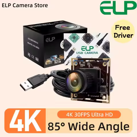 ELP 4K Wide Angle USB Camera Module CMOS IMX415 Sensor 85° No distortion lens 3840x2160 30fps high r