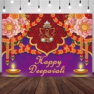 7x5ft Happy Deepavali Photography Background Diwali Theme Festival of Lights Party Decorations Supplies Favors Indian Diwali Lights Diyas Party Banner Photo Studio Props