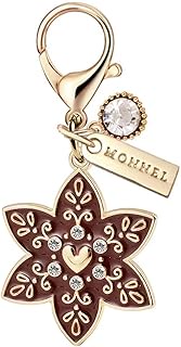 MC365 Christmas leaf with Love Heart Lobster Clasp Charm for Women Girls with Velvet Bag (Chocolate,