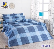 TOTO (TT463) ลายสก๊อต กราฟฟิค Graphic ชุดผ้าปูที่นอน ชุดเครื่องนอน ผ้าห่มนวม  ยี่ห้อโตโตแท้100%
