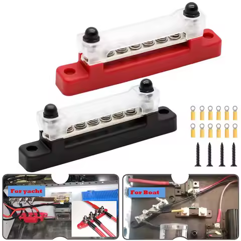 M6 Car Terminal Block Negative Bus Bar 12V 150A Terminal Block 1/4" Power Distribution Block M8 Term
