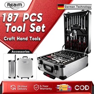 REAIM 187 Pcs Tool Box Set Heavy Duty Tool Craft Hand Tools Drawer Set Total Tool Set Spanar Box