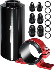 Qnbes 10 Micron Inline Fuel Filter with 50mm Mounting Bracket and 6AN 8AN 10AN Adapter for Gasoline 