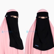 [[ niqab poni sifon silk jetblack alsyahra exclusive