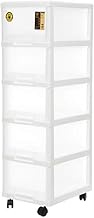 Citylife 90L 5 Tier Drawers Multi-Purpose Comfort Cabinet With Wheels, G-5022-CLEAR