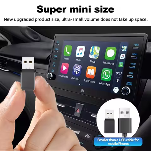 Mini Wireless CarPlay Adapter Android Auto Wireless Dongle Wifi 5.8G Auto Connect Box For iphone And