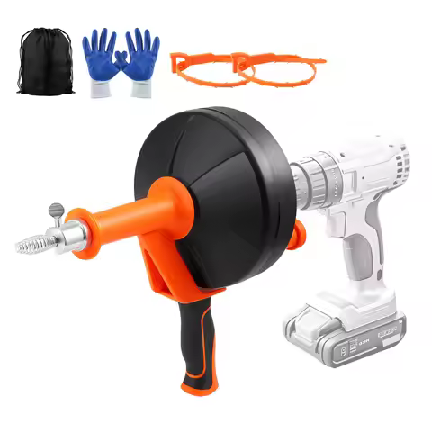 Drain Snake Unblocker Auger Plumbing Snake Manual Feed Pipe Sewer Plunger Snake Drain Clog Remover F