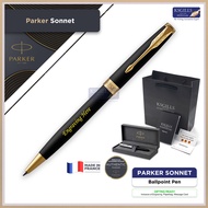 Parker Sonnet Ballpoint Pen - Matte Black Gold Trim (with Black - Medium (M) Refill) / {ORIGINAL} / [KSGILLS Pen Gifts]