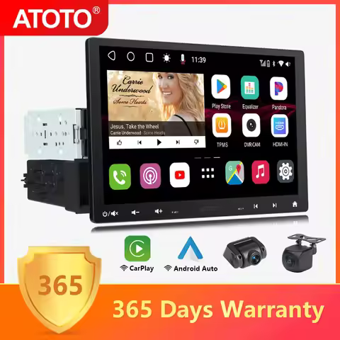 ATOTO Universal 10.1 inch Android Car Radio 1 Din Car Screen Stereo with Apple Carplay Android Auto 