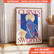 Tranh treo tường Blue and Red Stroke Exhibition - 1996 Curves & Swerves Art Poster - Churchill Grand