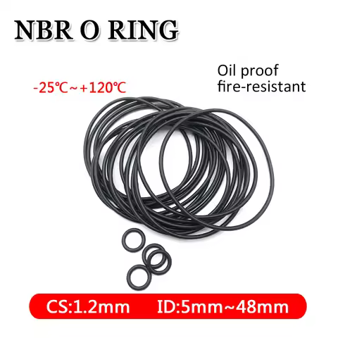 20pcs NBR O Ring Gasket CS 1.2mm OD 5mm ~ 48 mm Car Faucet Nitrile Rubber Round O Type Corrosion Oil