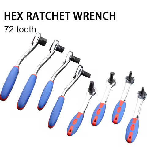 1 pcs Reversible Ratchet Allen Key Wrench Ratcheting Hex Bolt Spanner with Soft Rubber Handle 4mm 5m