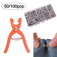 Snap Button Kit With Hand Pressure Pliers 50/100pcs Snaps , Metal Snaps For Sewing, Sewing Snaps For