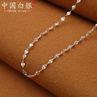 11.292 S9999 Pure Silver Sunflower Necklace Female Sterling Silver Snowflake Gypsophila All-Match Si