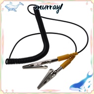 MURRAY Anti-Static ESD Grounding Cable, 2mm Black Coiled Cord, Male-to-Female 180cm / 71" Polyuretha