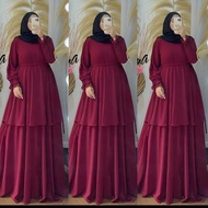 zahra maxi seruty bebydoll malaysia terbaru kekinian/gamis syarii seruty bebydoll kombinasi / gamis seruty bebydoll umpak /gamis seruty bebydoll susun